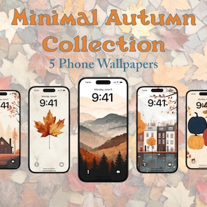 Minimalist Autumn Phone Wallpapers, Earth Tone Collection (Digital Download)