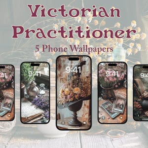 Victorian Witch Phone Wallpapers Collection, Phone Backgrounds iPhone, Samsung, Floral Witchy Aesthetic Home Screen Lock Screen