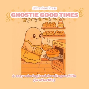 Ghostie Good Times Malseiten - Entspannendes Malbuch für Erwachsene und Kinder, digitale Malvorlagen, sofortiger Download, druckbare PDF-Datei