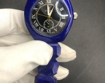 Handmade Lapis Lazuli Watch: Natural Gemstone Jewelry