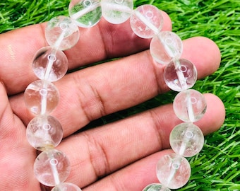 Clear Quartz Crystal Bracelet 12mm Natural Gemstone Healing Energy Beads
