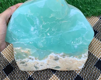 Pieza de exhibición de cristal de calcita azul de alta calidad del Mar Caribe de 10,7 kg