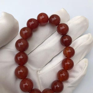 Natural Orange Agate Bracelet – 10mm Gemstone Beads – Healing Crystal Stretch Bracelet  Boho Jewelry Unisex Gift for Her or Him