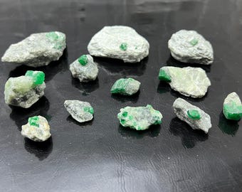 Natural Emerald Gemstone Lot – Raw Mineral Specimen Collection 250g
