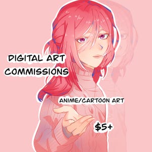 Custom Digital Art Commissions OC Anime Character Portraits