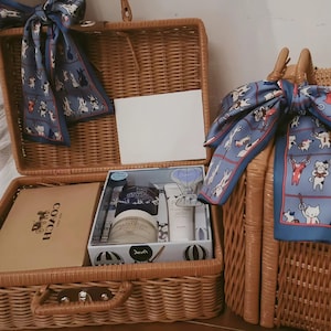 Handvävd rottingminneslåda för bebis, kuriosalåda för nyfödda, förvaring av milstolpar 100 dagar, dopgåva, leksakslåda i arvsgods