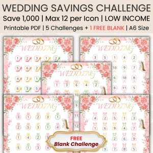 Wedding Savings Challenge | Budget Planner | Printable A6 Savings | Cash Binder | Couple Savings | Low Income | PDF