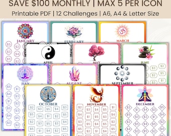 Manifest money Savings Challenge | Printable Budget Tracker | Budget Binder | Savings Tracker | Letter, A4 & A6 | Low Income | PDF