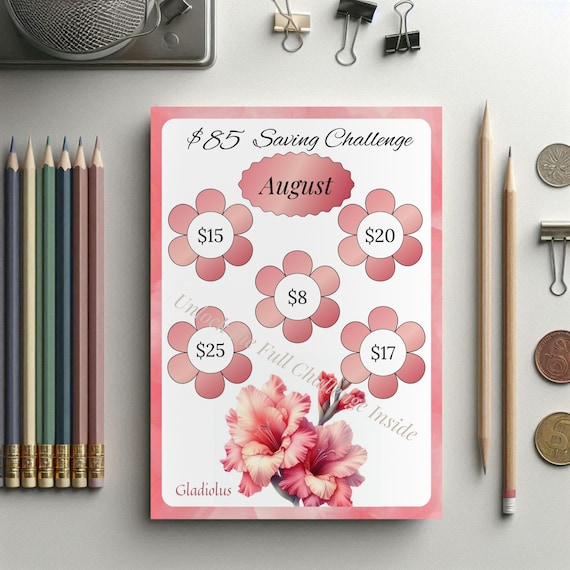 Floral Savings Challenge | Printable Savings Challenge | Budget