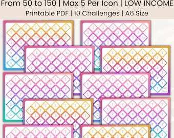 A6 Savings Challenge Bundle | Money Tracker | Colour Burst | Printable Savings | Cash Binder | A6 Mini Savings | Low Income | PDF