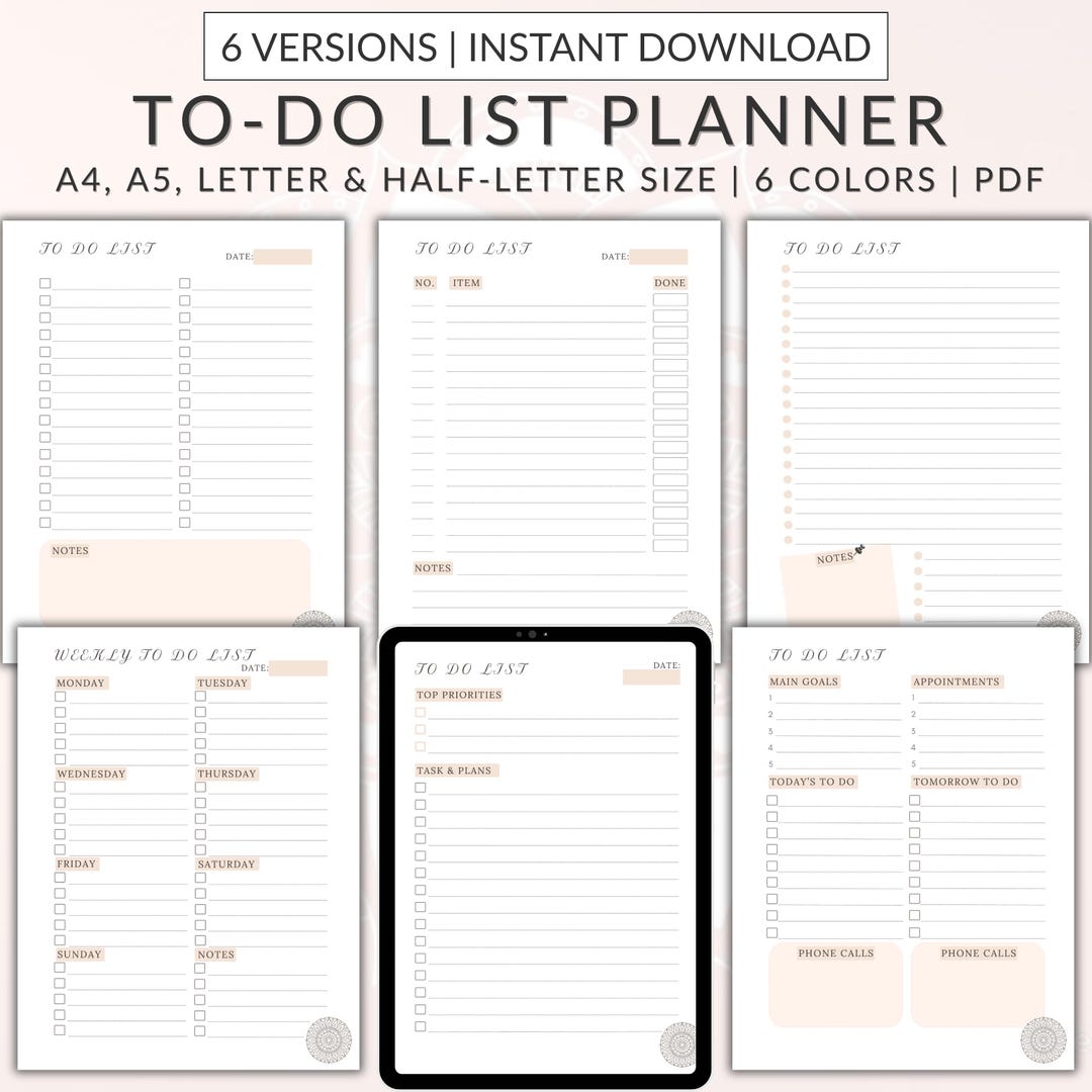 Minimalist to Do List Printable | Daily Planner | Printable Stationery ...