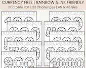 Puzzle Savings Challenge Bundle | 2026 Savings Printable | Rainbow and B&W Tracker | A6 Mini Savings | Low Income | Save 100 to 1000