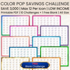 Color Savings Challenge | A6 Savings Printable | Money Tracker | Rainbow | Mini Savings | Micro Savings | Low Income | Cash Binder | PDF