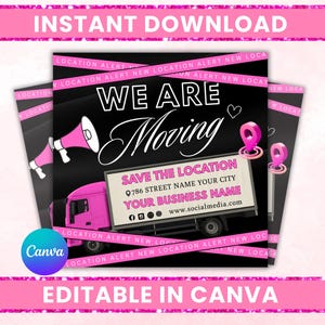 We Have Moved Flyer: New Address Store Location Announcement Editable Canva Template (Digital Download)
