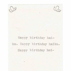 Carte de haïku de joyeux anniversaire | Carte d'anniversaire drôle Poésie Humour