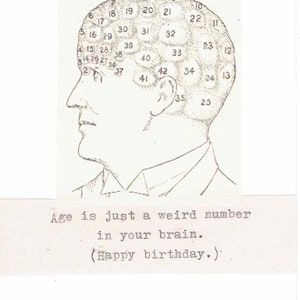 L'âge est juste un nombre étrange carte d'anniversaire drôle | vintage Bizarreries Psychologie Humour