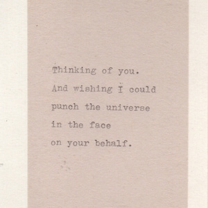 Carte Punch The Universe Guérissez bientôt Carte de sympathie Carte de condoléances Carte de pensées pour vous