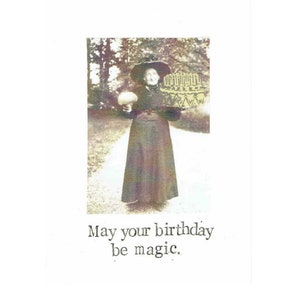 Que votre anniversaire soit magique carte d'anniversaire | Carte d'anniversaire drôle gothique vintage femme