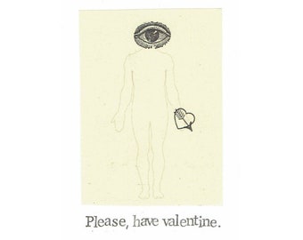 Please Have Valentine Card | Funny Valentine's Day Card Weird Gothic Valentine Oddities For Him For Her