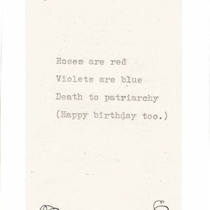 Carte d'anniversaire féministe à mort au patriarcat | Drôle Féminisme Militante Humour Politique