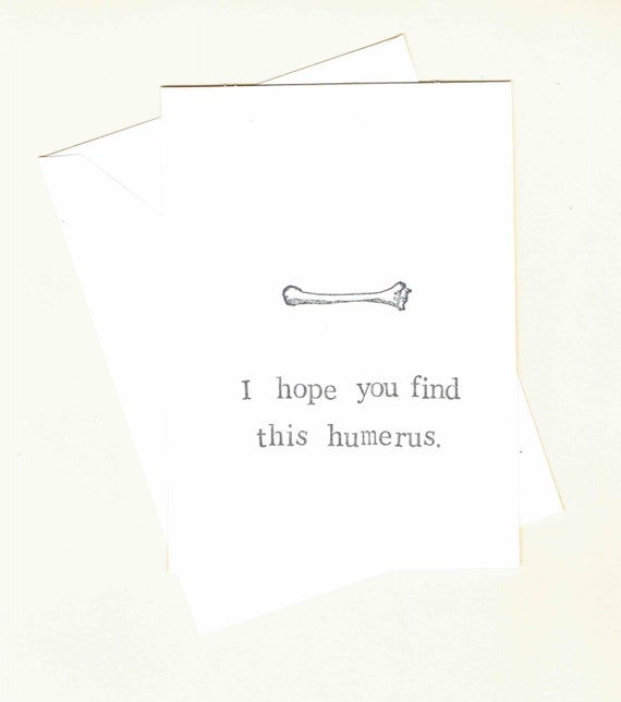 Find This Humerus Card Funny Skeleton Anatomy Science Medical Humor Bones  Gothic Birthday Pun Nerdy Graduation Weird Halloween Card