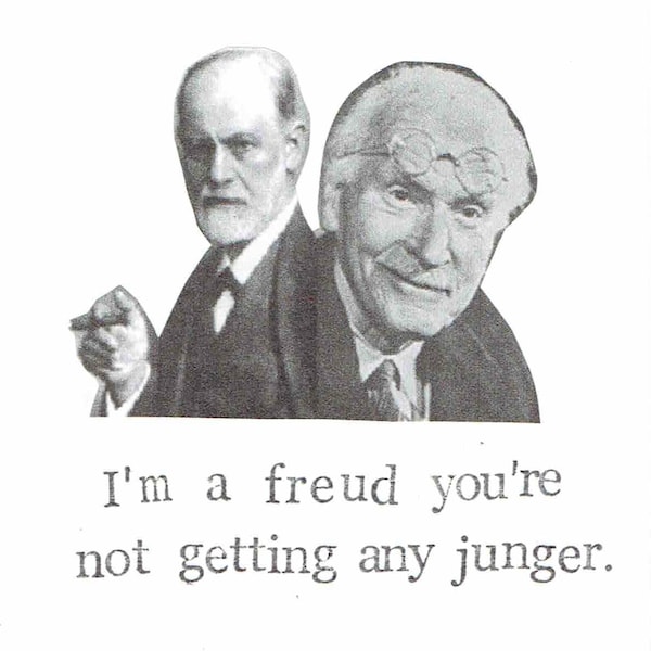 Freud Jung Birthday Card | Funny Psychology Happy Birthday Psychoanalysis Counsellor Therapist Aging Humor