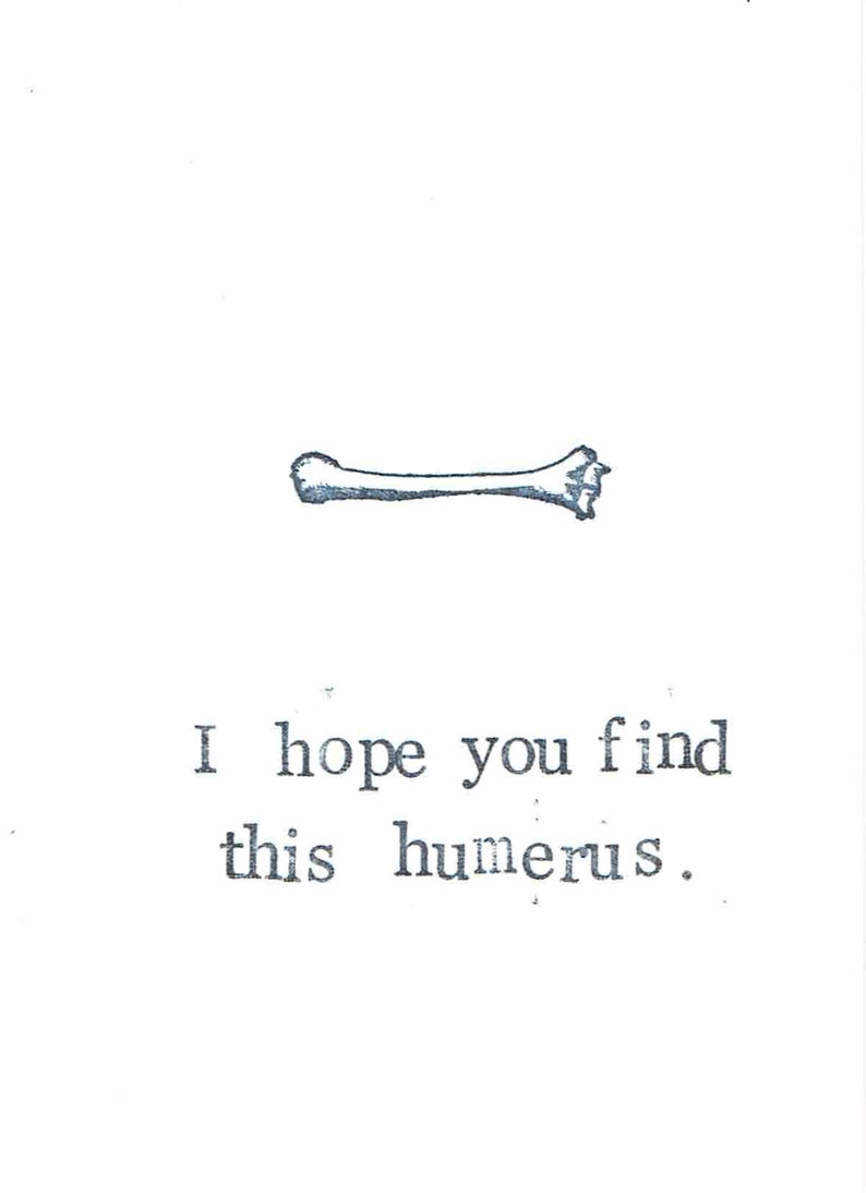 Find This Humerus Card Funny Skeleton Anatomy Science Medical Humor Bones Gothic Birthday Pun Nerdy Graduation Weird Halloween Card image 1