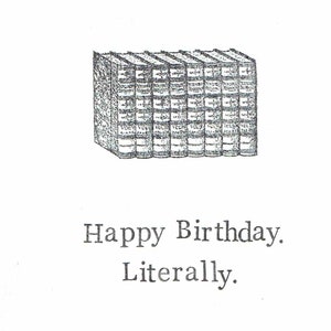 Carte de joyeux anniversaire | Livres Littérature Anglais Ecrivain Étudiant Enseignant Bibliothèque Humour