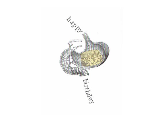 Joyeux Anniversaire Estomac Et Gateau Carte Drole Anatomie Etsy Joyeux Anniversaire Estomac Et Gateau Carte Drole Anatomie Etsy