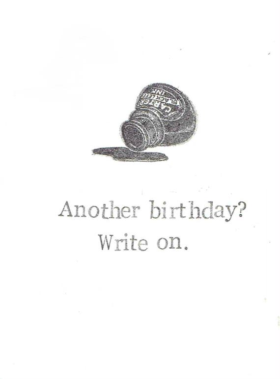 Un Autre Anniversaire Ecrire Sur Carte Danniversaire Ecrivain Etsy