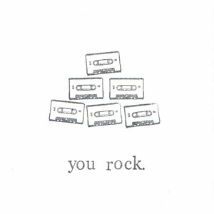 vous basculez carte cassette | Drôle Merci Indie noir et blanc des années 80 rétro ringard jeu de mots Mix Tape Hipster carte d'anniversaire hommes femmes saint valentin