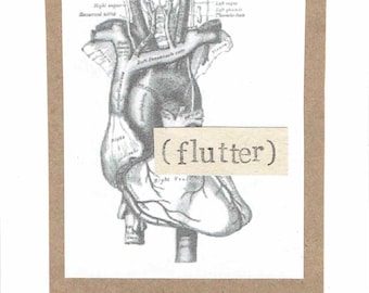 Anatomical Heart Flutter Valentine's Day Card | Funny Medical Science Nerdy Anatomy Gothic Humor Oddities Doctor Nurse Men Women
