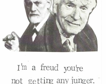 Freud Jung Birthday Card | Funny Psychology Happy Birthday Psychoanalysis Humor Counsellor Counselling Therapist Aging Old