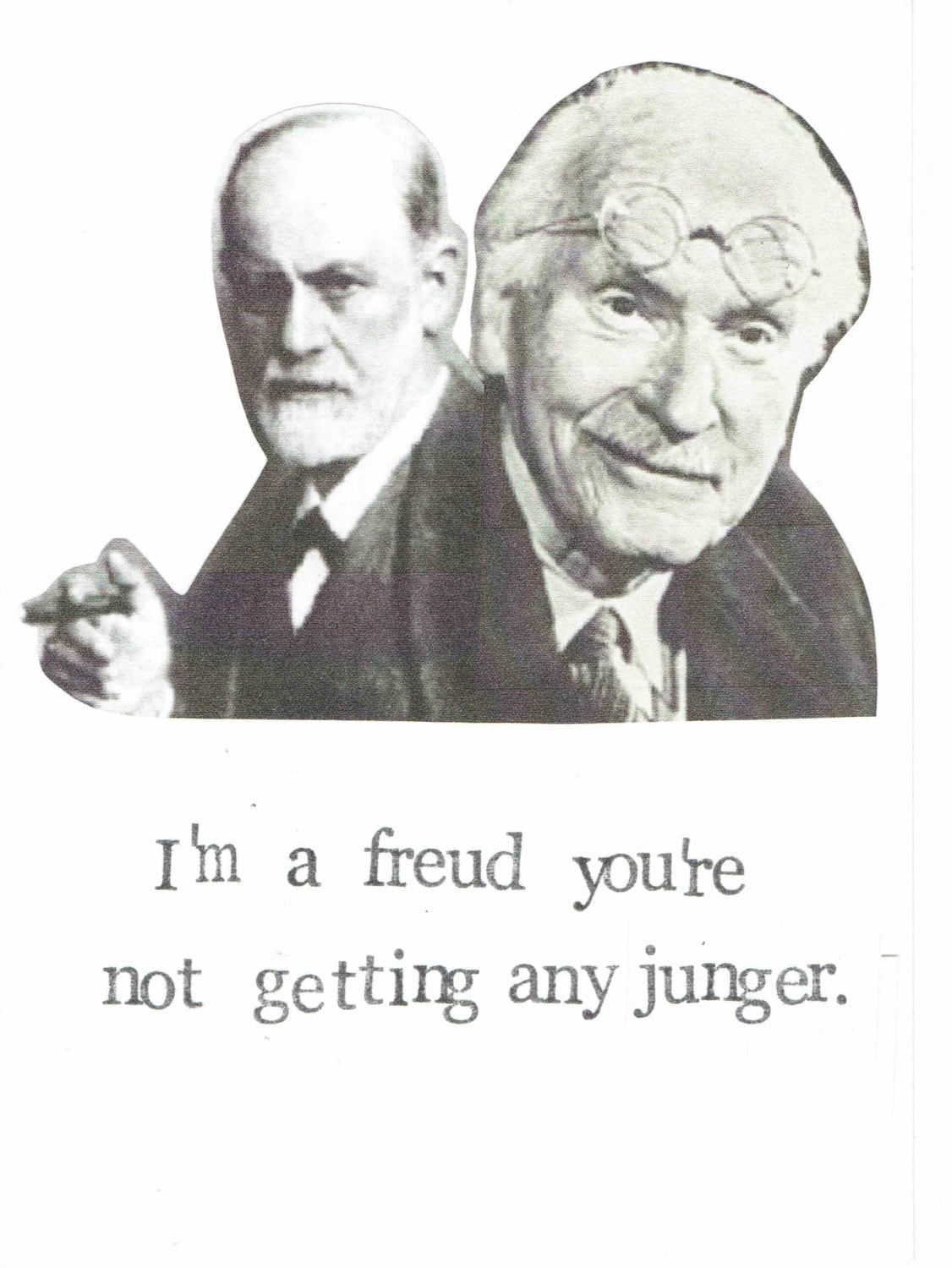 Freud Jung Birthday Card | Funny Psychology Happy Birthday Psychoanalysis Counsellor Therapist Aging Humor