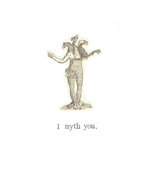 I Myth You Card Miss You Funny Love Friend Mythology History - Etsy I Myth You Card Miss You Funny Love Friend Mythology History - Etsy