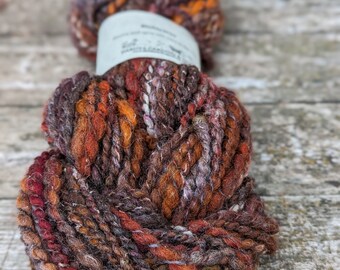 Fury Road, handspun yarn and carded wool blend - long wools and hemp