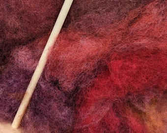Cardinals - carded wool blend of BFL, Border Leicester and firestar, a carded cloud for hand spinning and felting