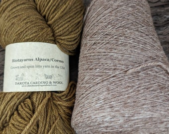 Biotayarns' Cormo/Alpaca -Natural colored - sport weight yarn