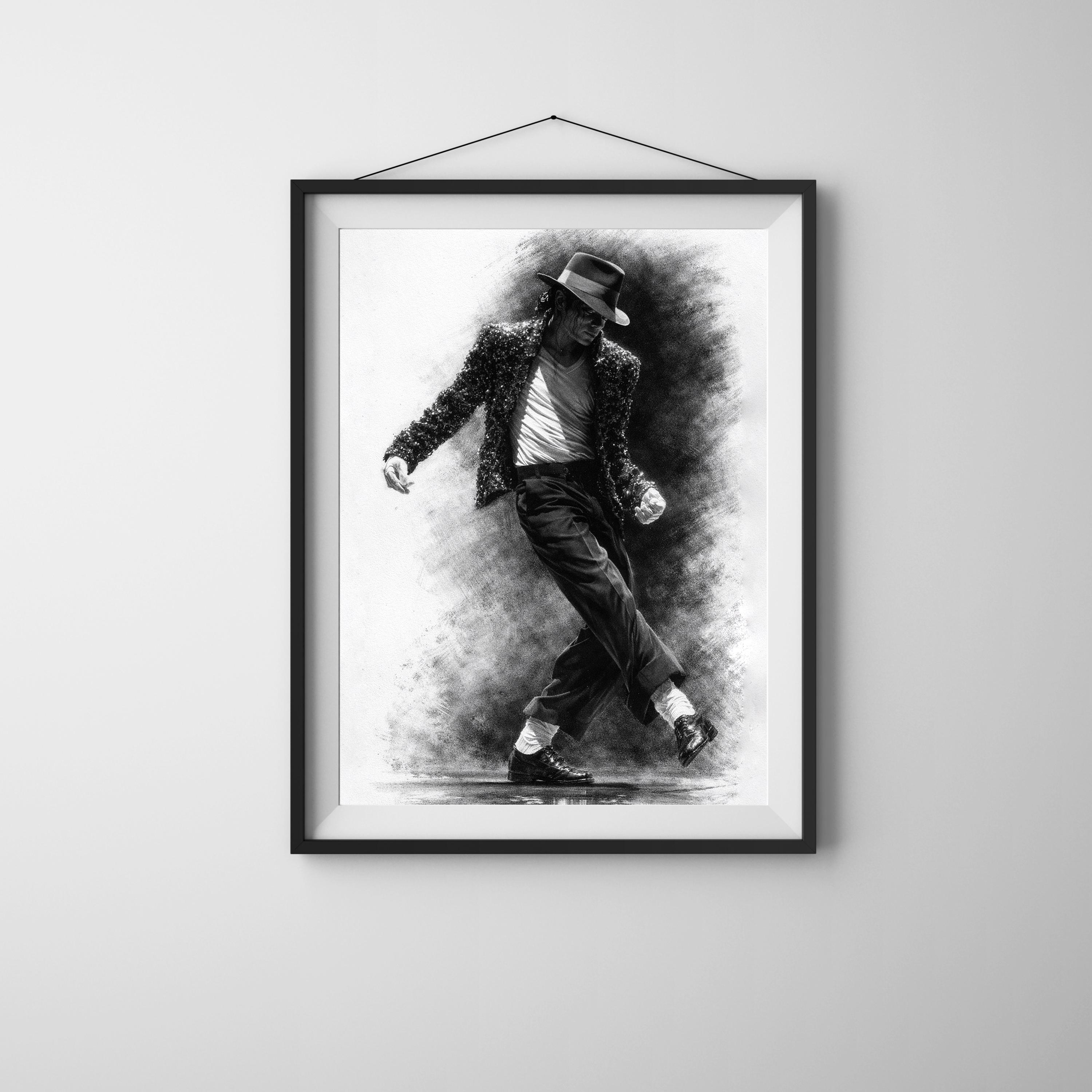 Michael Jackson Dance Art Print, King of Pop, Moody Home Decor