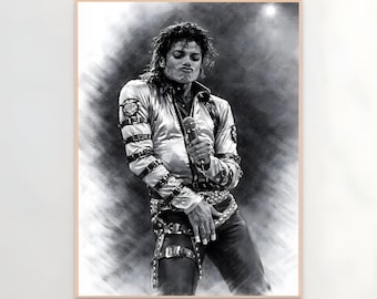 Michael Jackson Dance Art Print, King of Pop, Moody Home Decor