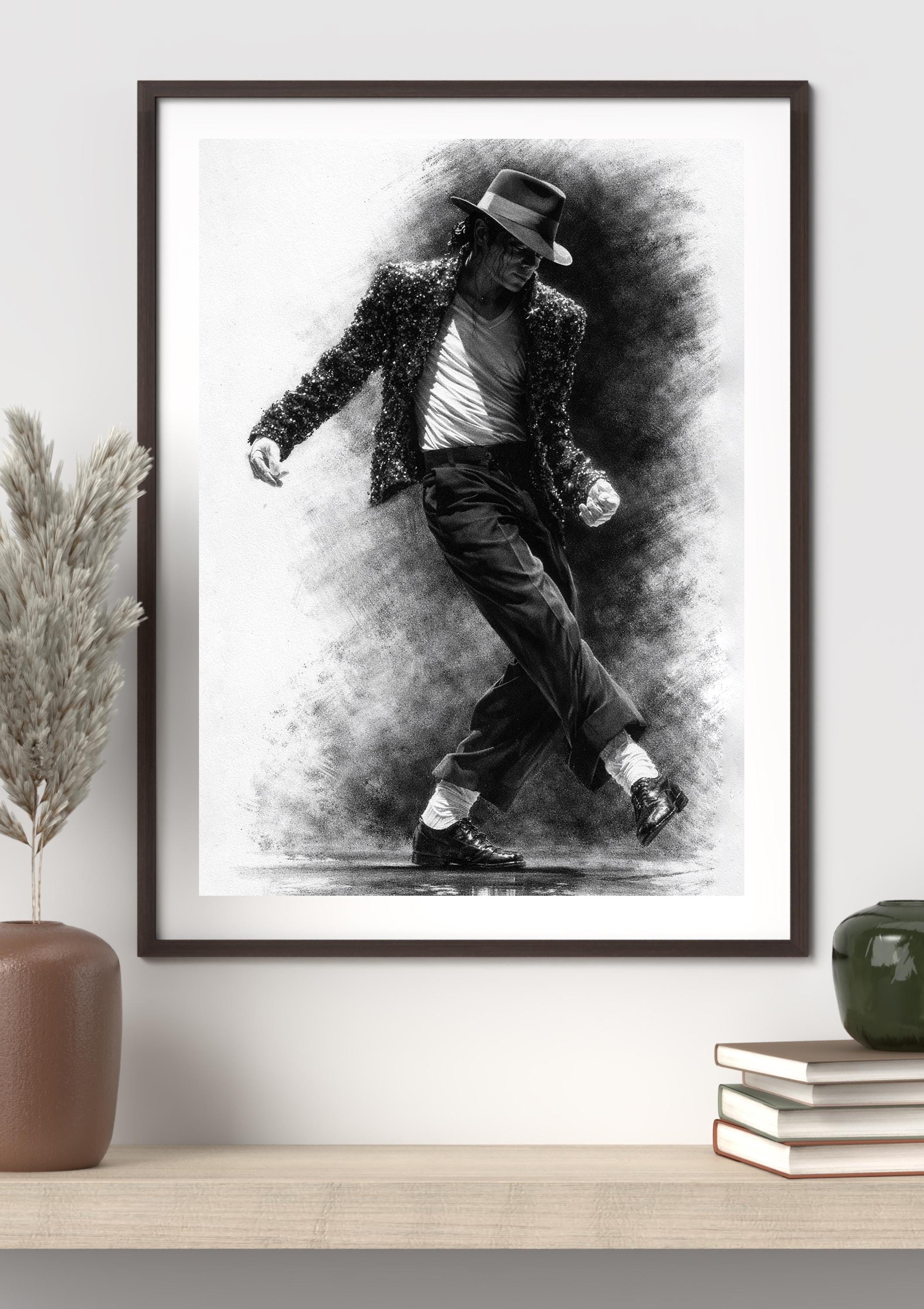 Michael Jackson Dance Art Print, King of Pop, Moody Home Decor