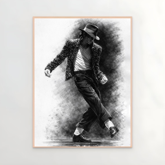 Michael Jackson Dance Art Print, King of Pop, Moody Home Decor