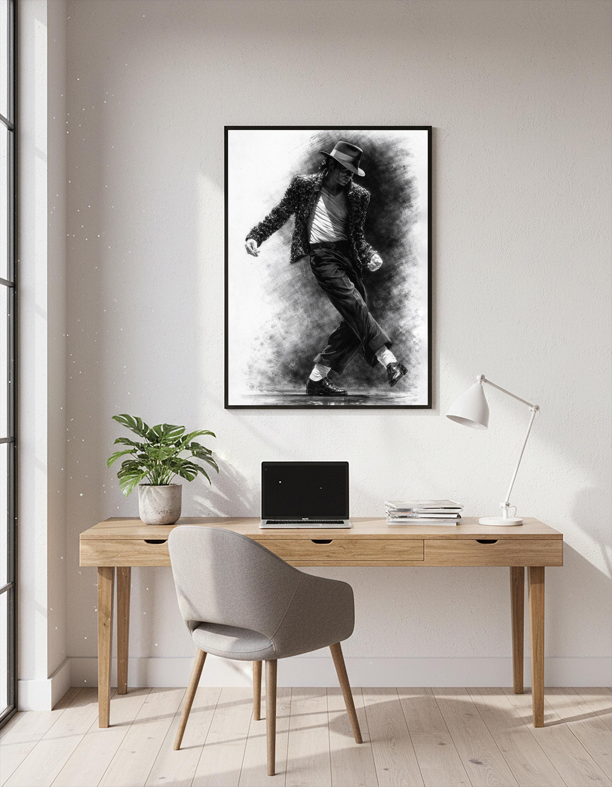 Michael Jackson Dance Art Print, King of Pop, Moody Home Decor
