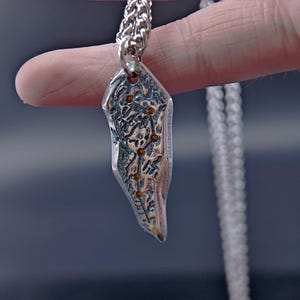 Big Dipper Pendant Necklace - Copper Silver Plated Retro Taoist Amulet, Ancient Chinese Constellation Jewelry