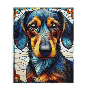 Stained Glass Dachshund Puzzle – Artistic Dog Jigsaw Puzzle (120/252/500 Pieces) | Wiener Dog Gift for Dog Lovers | Unique Pet Puzzle Decor