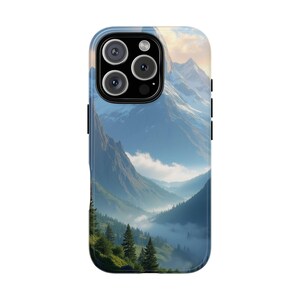 Mountain Landscape Phone Case – Nature-Inspired Art for iPhone & Samsung | Minimalist Scenic Cover | Hiking Lover Gift