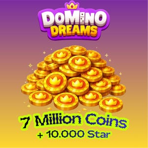 Domino Dreams: 7.000.000 de monedas + 10.000 estrellas / Barato / Entrega rápida / Confiable