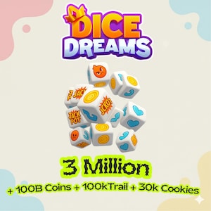 Dice Dreams 3 miljoen roll boost + 100 miljard++ munten + 100.000++ proefperiode | Goedkoop | Snelle levering | Betrouwbaar
