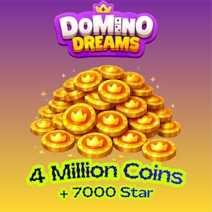 Domino Dreams: 4.000.000 de monedas + 7000 estrellas / Barato / Entrega rápida / Confiable