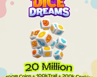 Sueños de Dados: Impulso de Tirada de 20 Millones + 100 mil millones de monedas + Prueba de 200 mil monedas / Barato / Entrega Rápida / Confiable